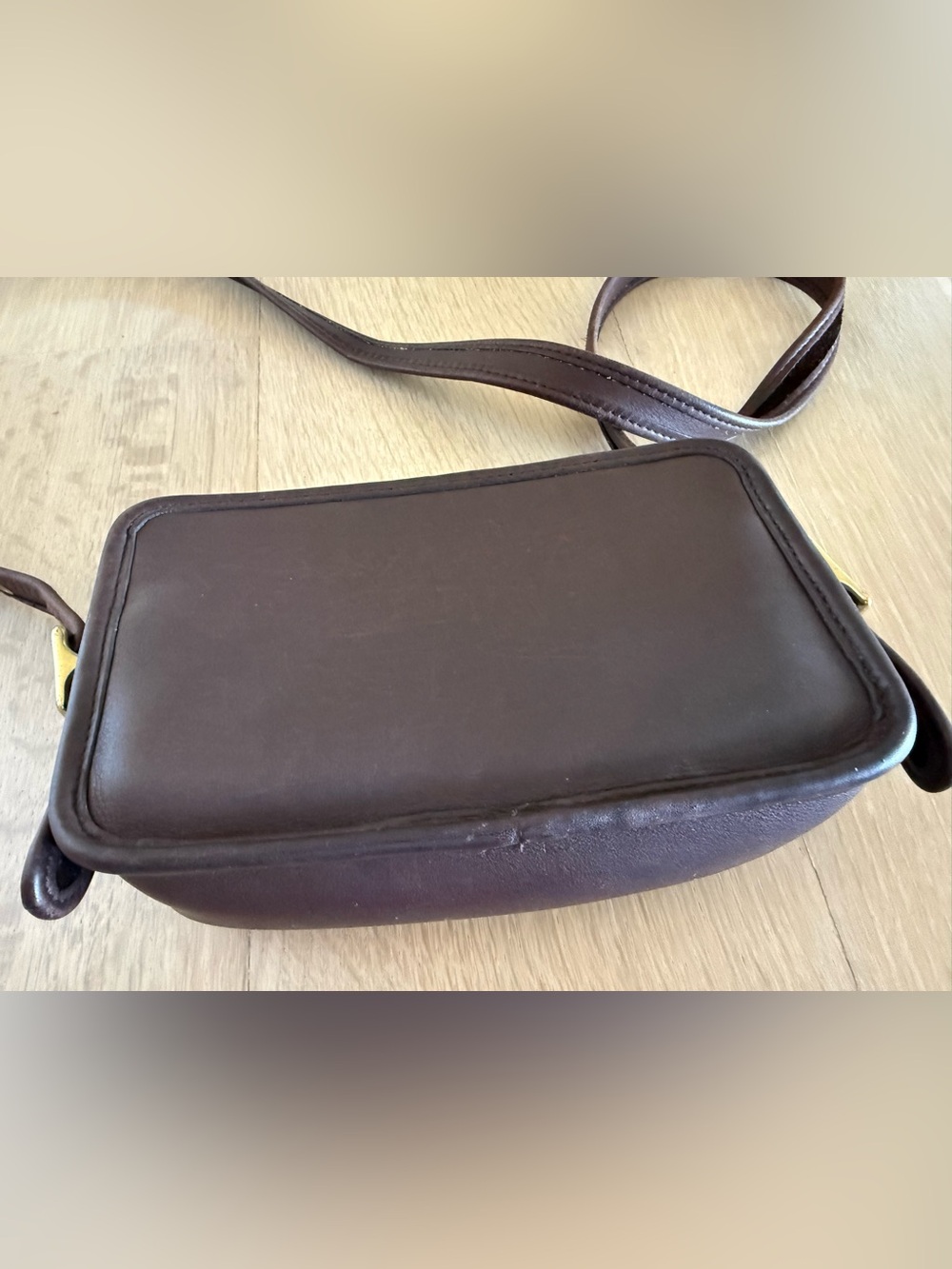 Rare Vintage genuine leather coach bag with brass hardware